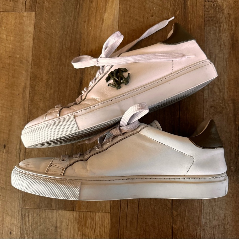 Roberto Cavalli Logo Leather Low Top Sneakers - Picture 5 of 14